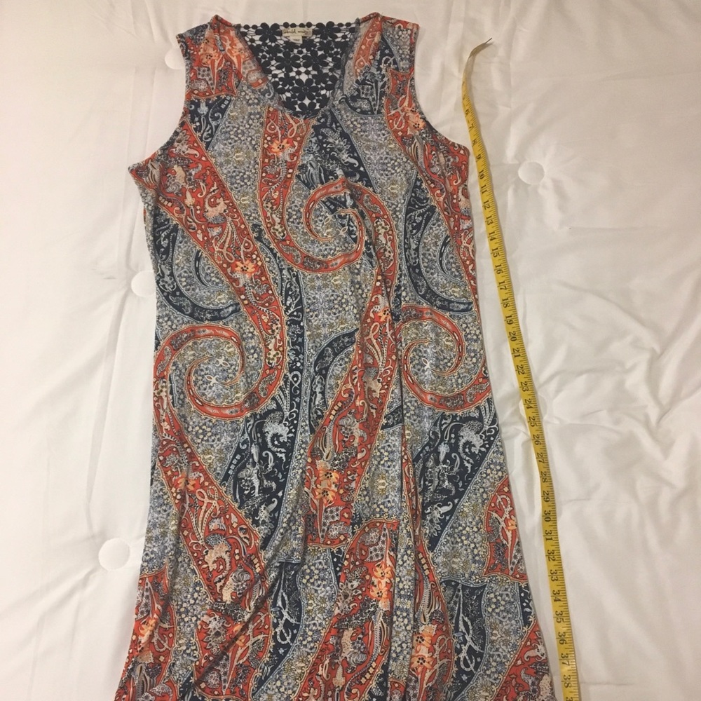 Bright and fun paisley dress with crochet back